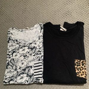 2 VS Pink pocket T-Shirts: Black and White